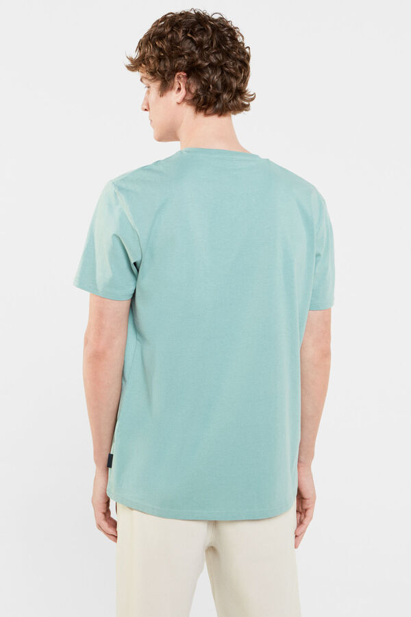 Springfield Camiseta básica cuello pico turquesa