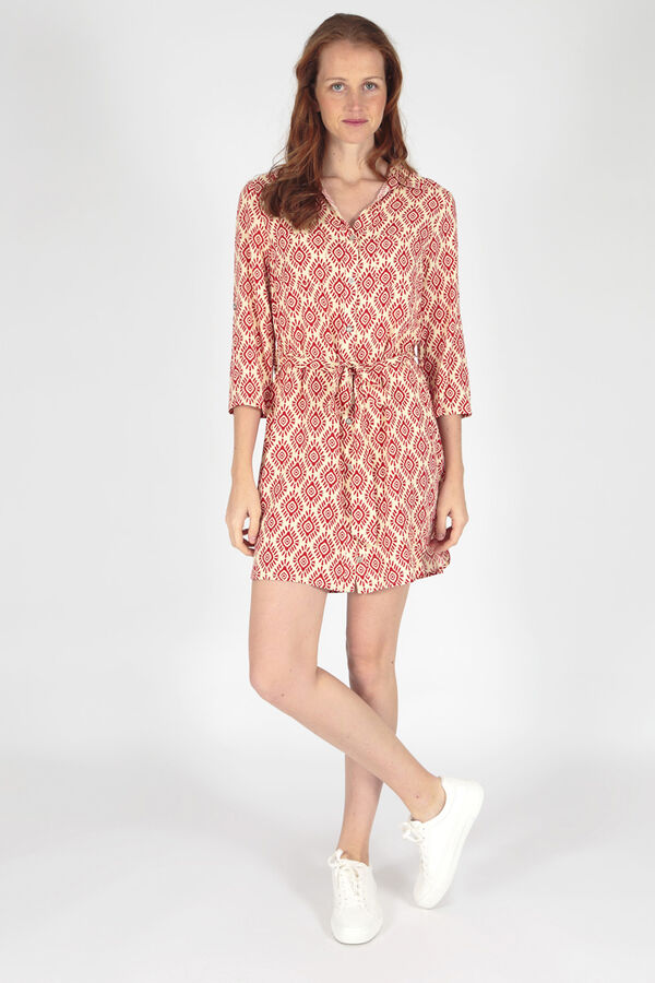 Brave Soul Vestido camiseiro estampado vermelho