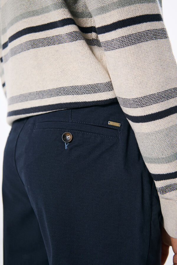 Springfield Pantal&oacute;n chino microestampado slim fit azul