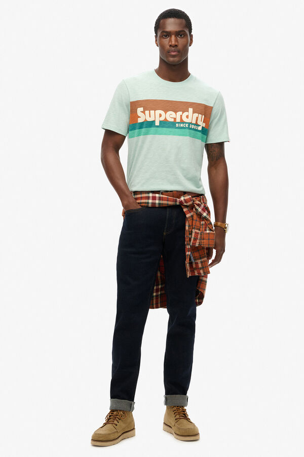 Superdry Camiseta Terrain Logo Stripe Relxed Tee azul