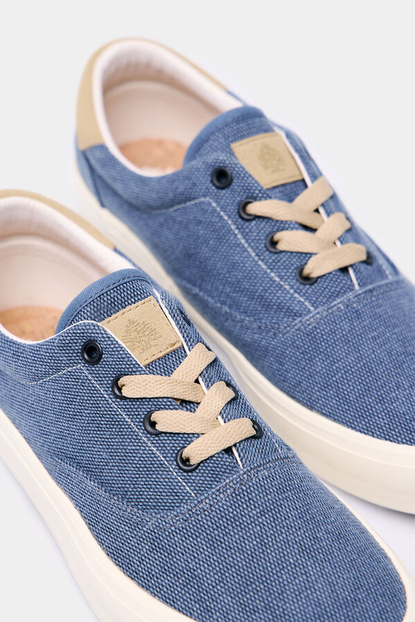 Springfield Chinelo de tecido de algod&atilde;o azul