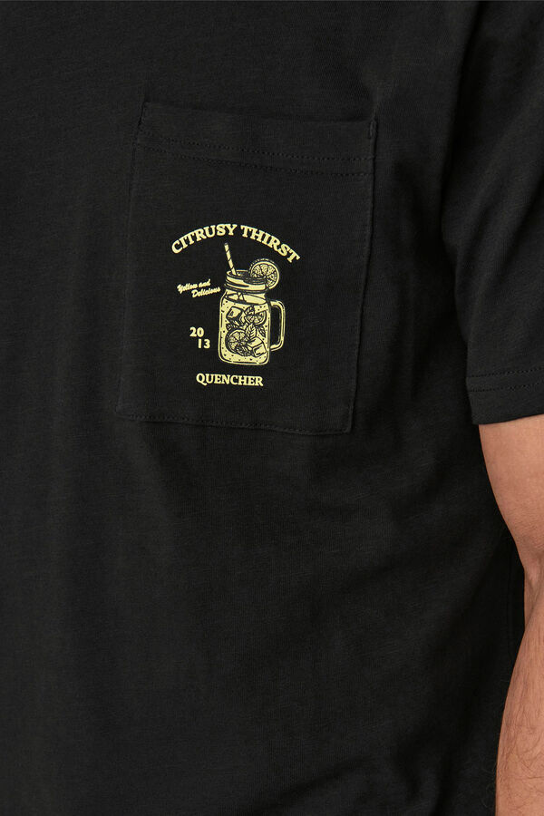 Only & Sons Camisola de manga curta com bolso preto