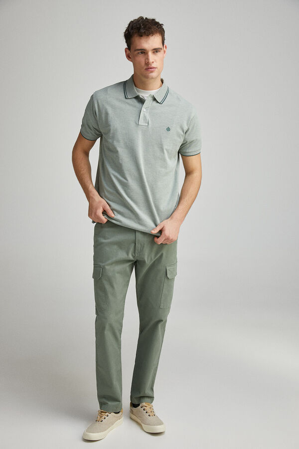 Springfield Polo piqu&eacute; detalhes contraste regular fit verde