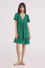 Springfield Vestido curto de renda estampado verde