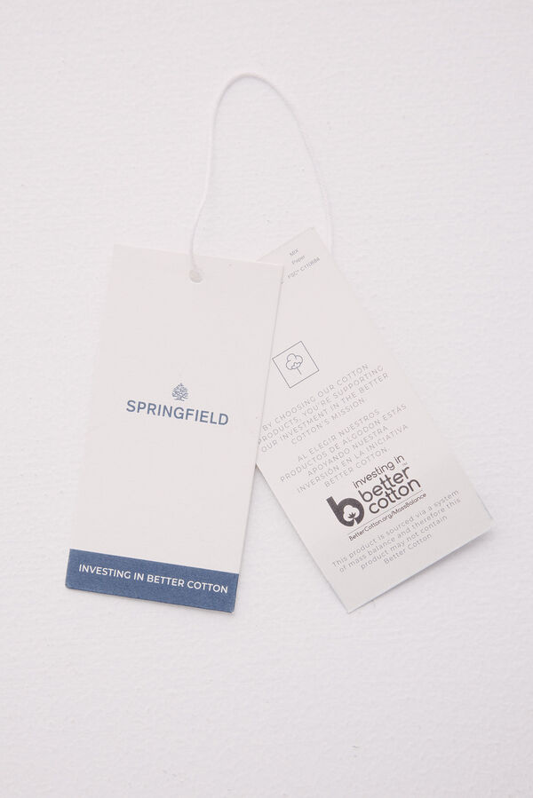 Springfield Suéter estruturado de manga curta com gola polo cinzento