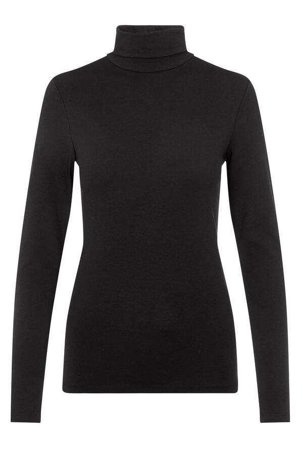 Pieces Top de cuello alto negro