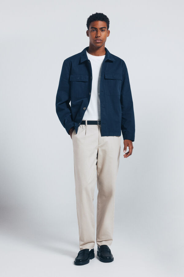 Springfield Sobrecamisa de algodão azul