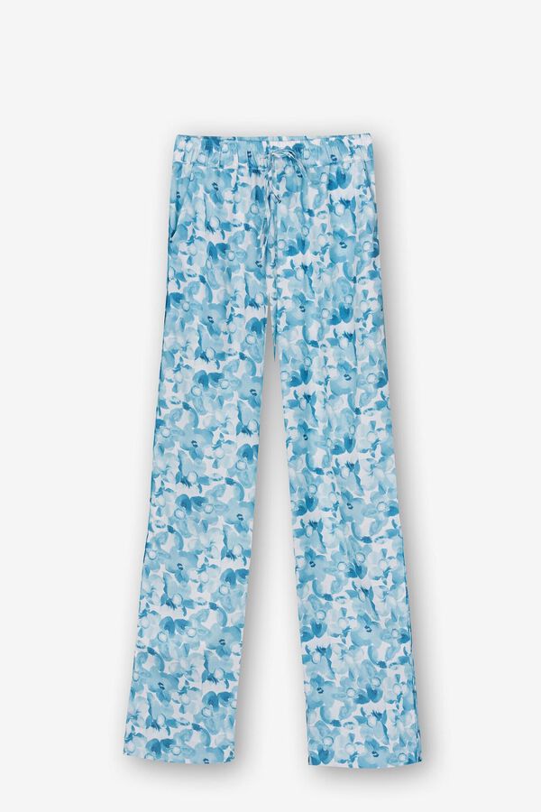 Springfield Pantalón Wide Leg Estampado azul