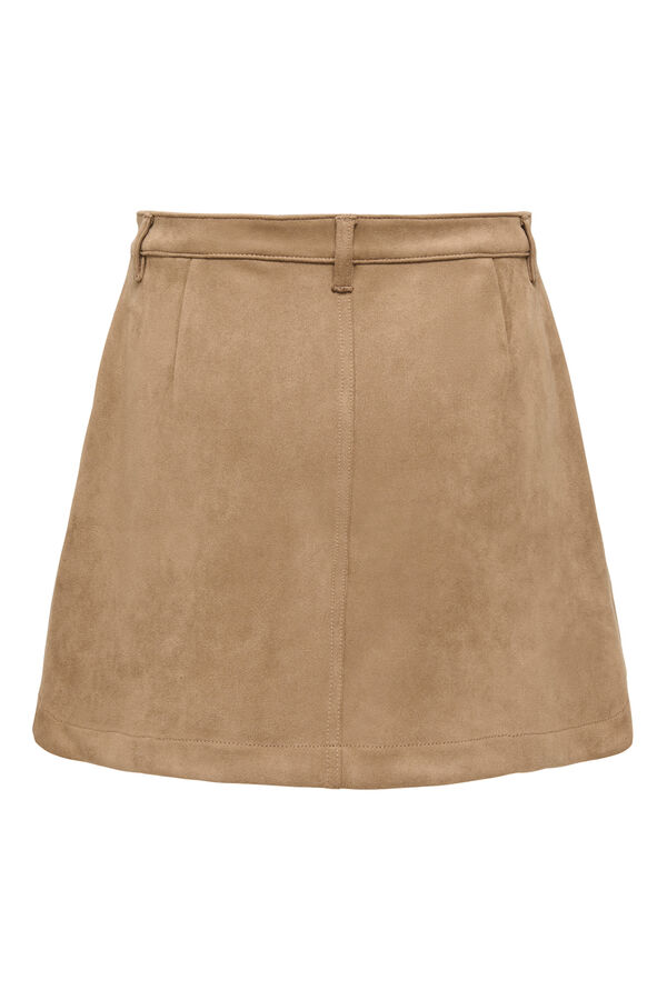 Only Saia curta de camur&ccedil;a cru