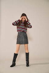 Only Polo de malha &agrave;s riscas estampado