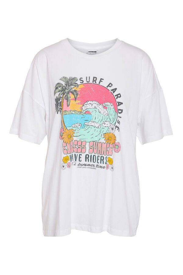 Noisy May T-shirt estampada de verão grande branco