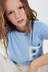 Springfield Kids T-shirt bolso crochet menina azul