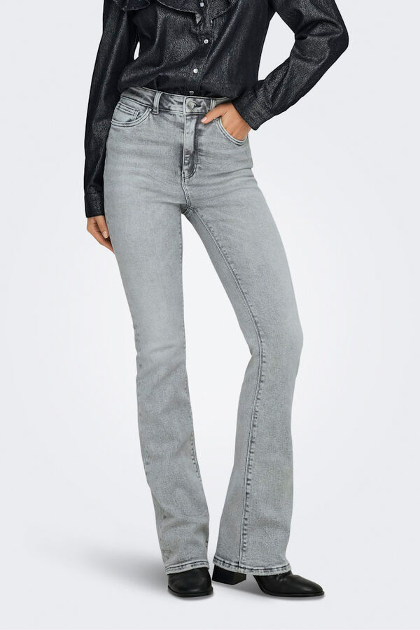Only Cal&ccedil;a jeans boca de sino  cinzento