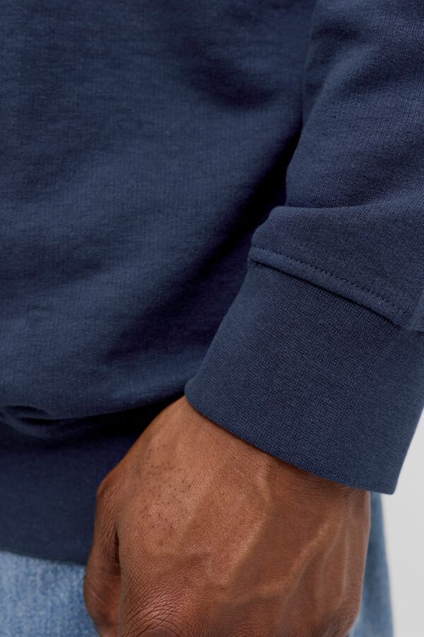 Jack & Jones PLUS Sweatshirt manga curta em algod&atilde;o azul