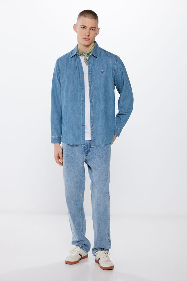 Springfield Camisa de ganga azul