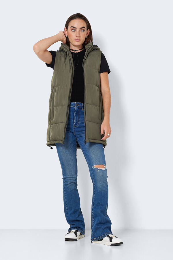 Noisy May Colete comprido acolchoado verde