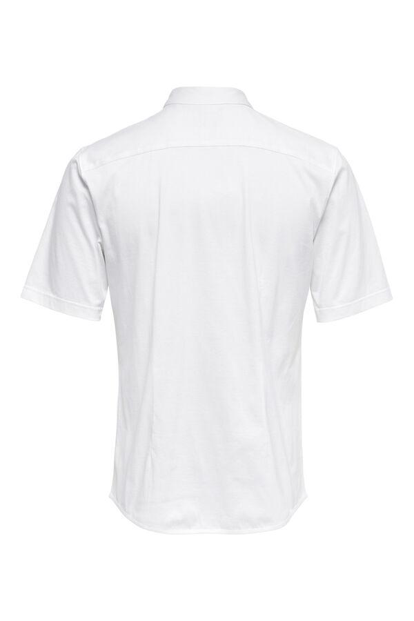 Springfield Camisa de manga corta con botones blanco