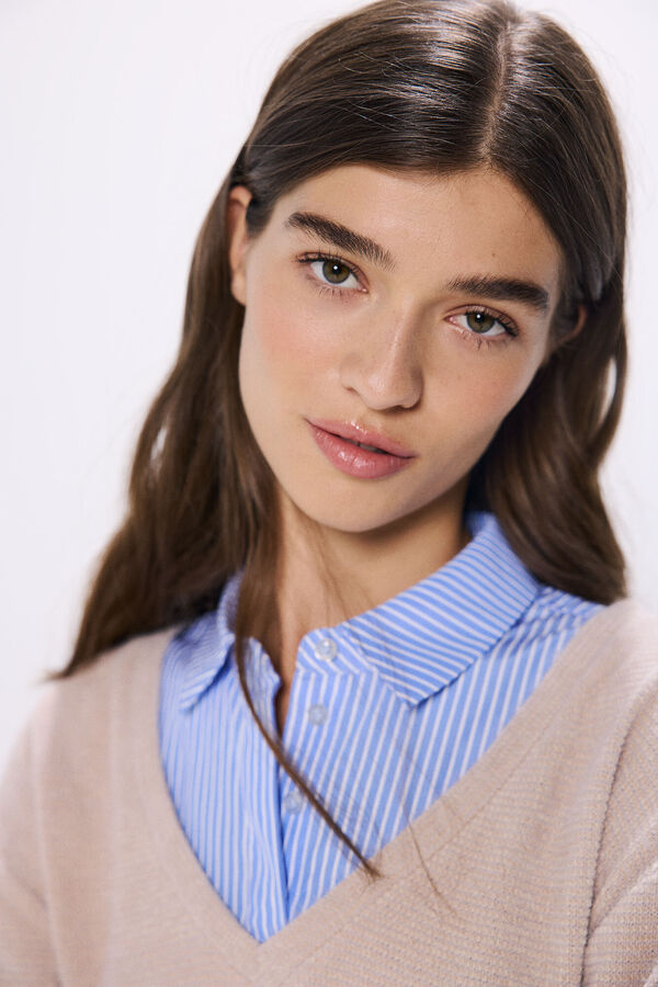 Springfield Camiseta chenilla combinada tostado