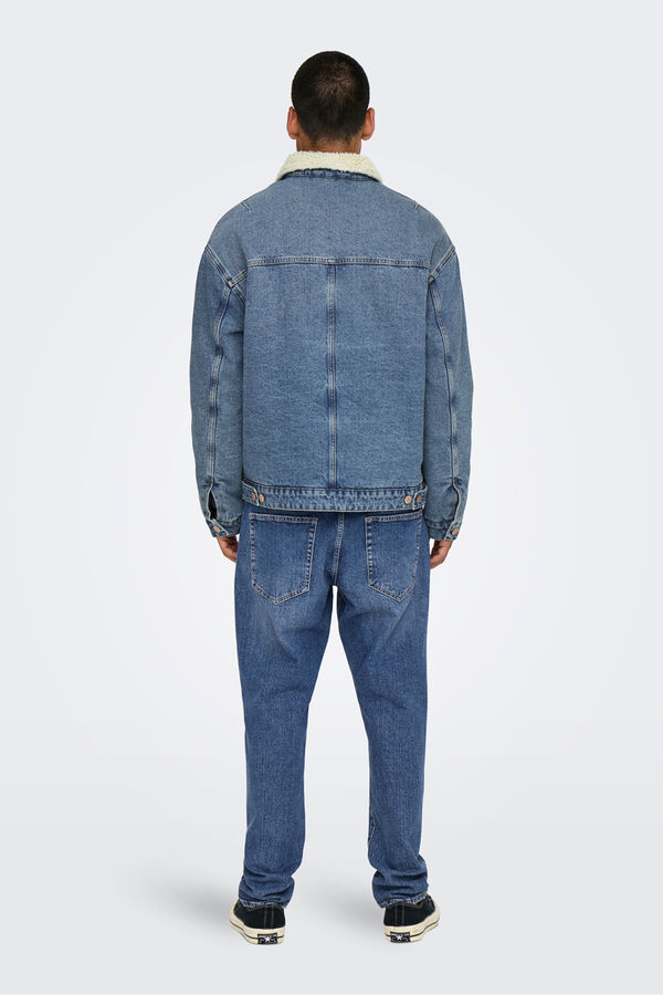 Only & Sons Chaqueta vaquera teddy azul