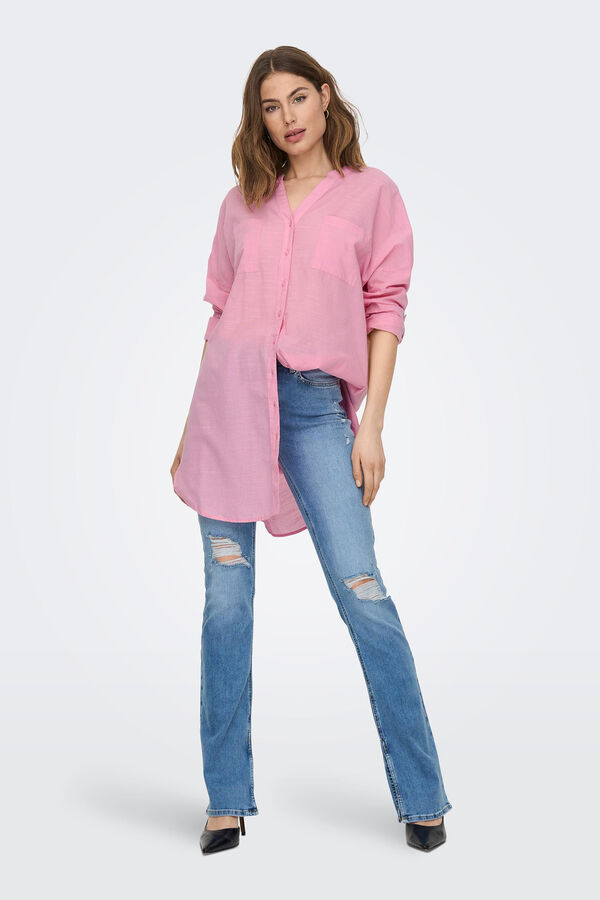 Only Camisa flu&iacute;da rosa