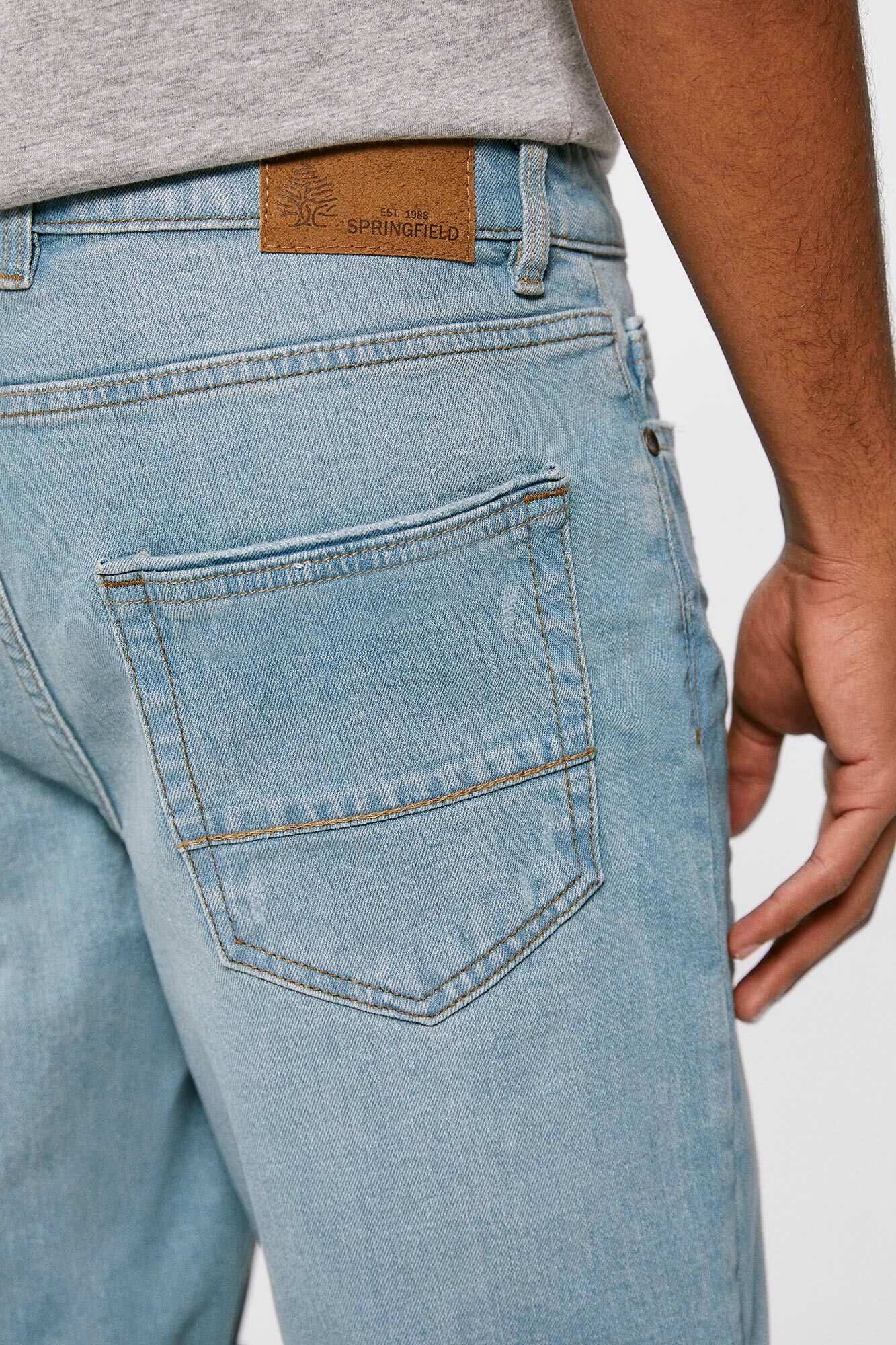 Springfield Bermuda vaquera regular lavado claro verdoso