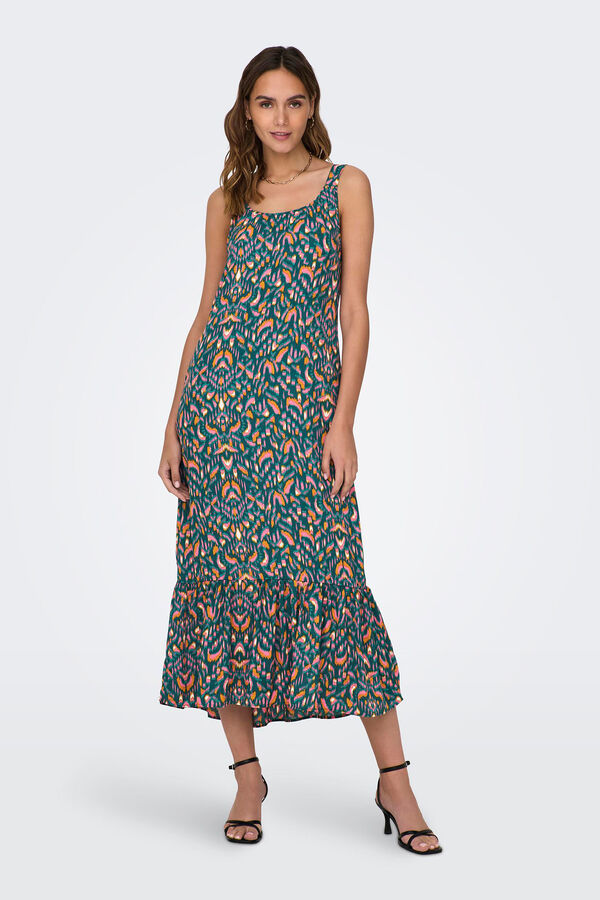Only Vestido largo sin mangas verde