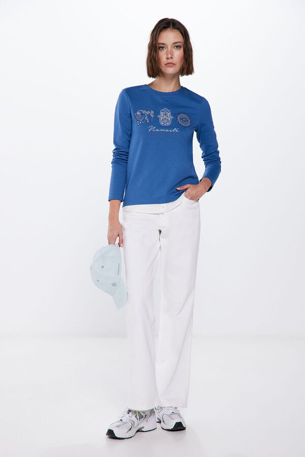 Springfield Sweatshirt &Eacute;tnica Bimat&eacute;ria azul