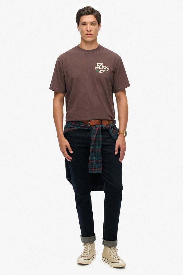Superdry Camiseta oversized marr&oacute;n