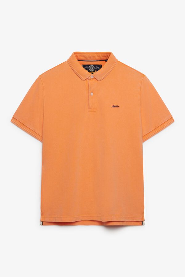 Superdry Polo manga curta b&aacute;sico em piqu&eacute; vermelho