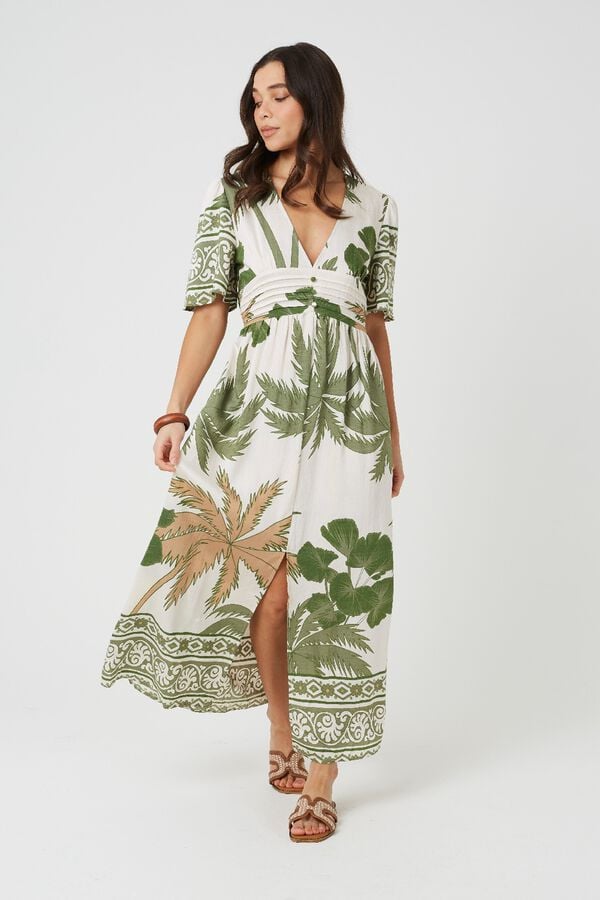 Brave Soul Vestido comprido estampado verde