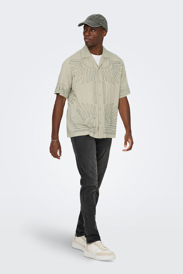 Only & Sons Camisa de manga curta verde