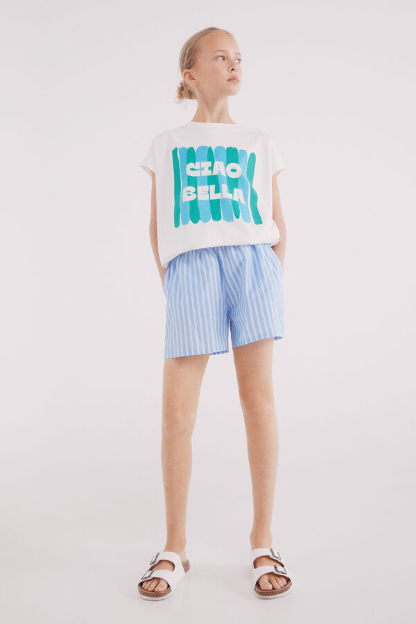 Springfield Kids Camiseta feminina Ciao Bella branco