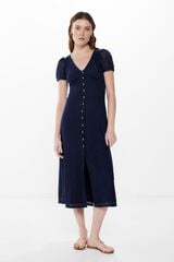 Springfield Vestido Midi Crochet Botones azul