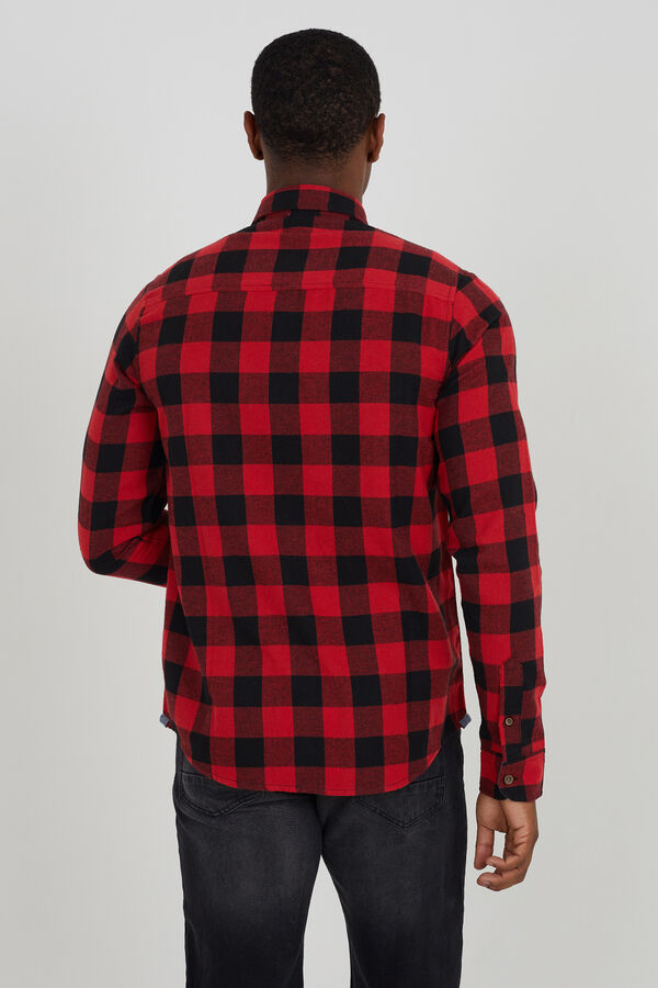 Brave Soul Camisa manga larga con bolsillos rojo