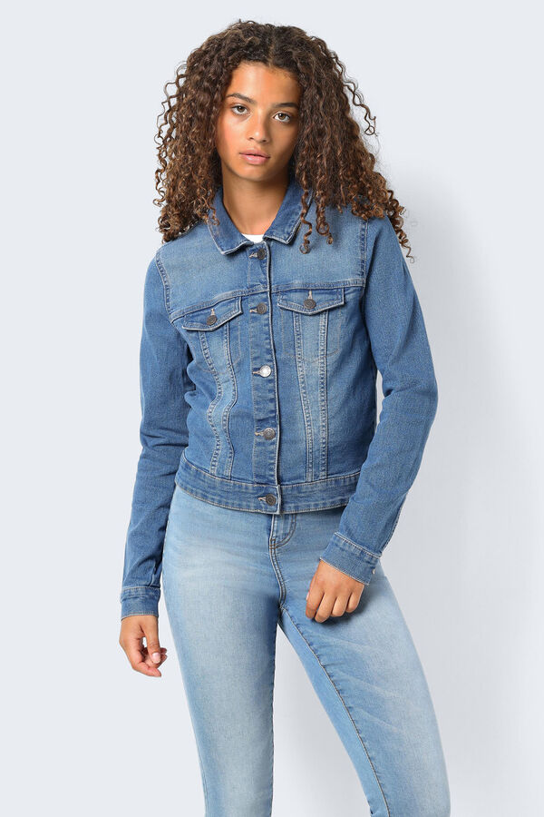 Springfield Cazadora denim ajustada azul medio