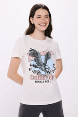 Springfield Camiseta gr&aacute;fica algod&oacute;n beige