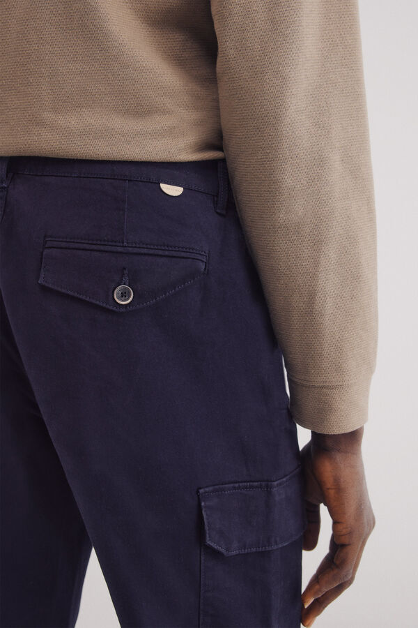 Springfield cal&ccedil;as chino cargo cargo slim fit e confort&aacute;veis azul