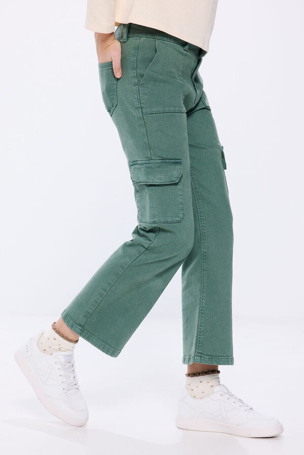 Springfield Kids Calças cargo flare menina verde