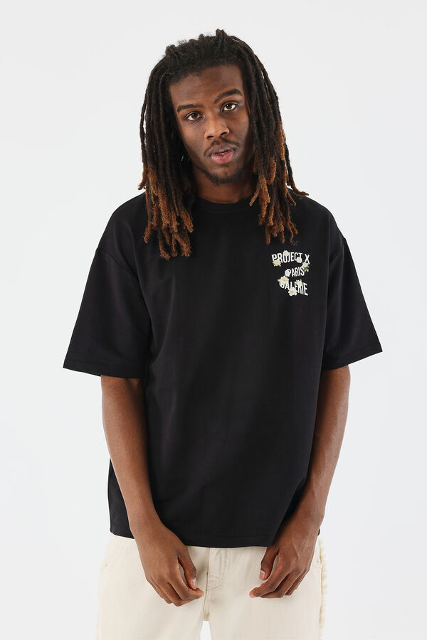 Project X Paris Camiseta grande floral preto