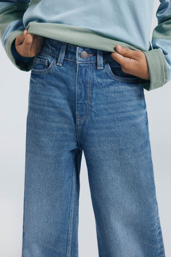 Springfield Kids denim jeans culotte para meninas azul