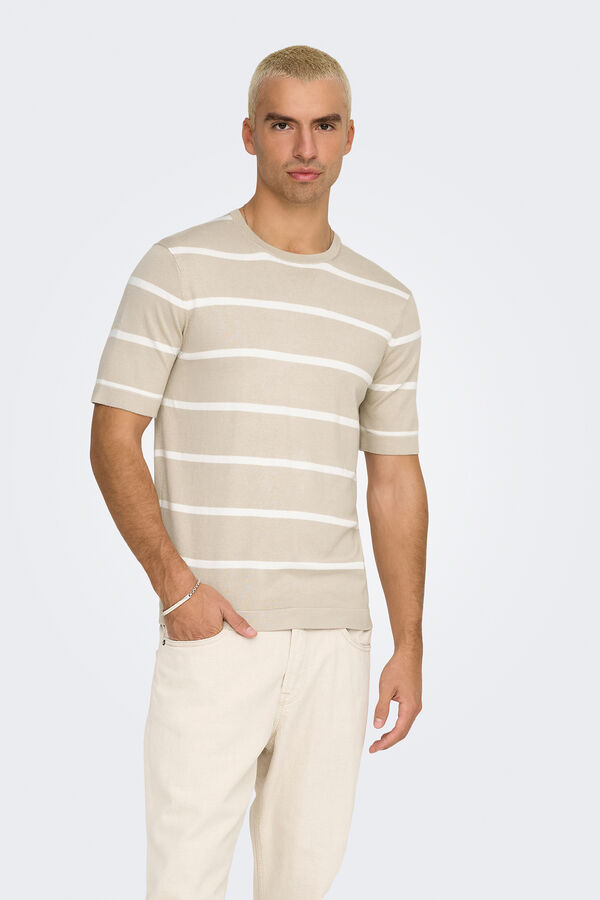 Only & Sons malha masculina de regular fit cinzento