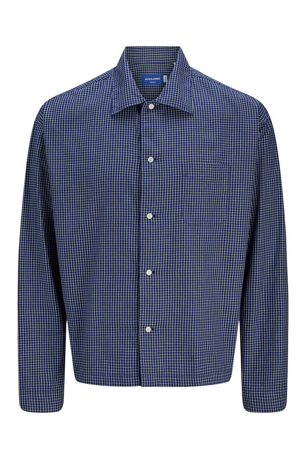 Jack & Jones Camisa oversized com ombros caídos azul