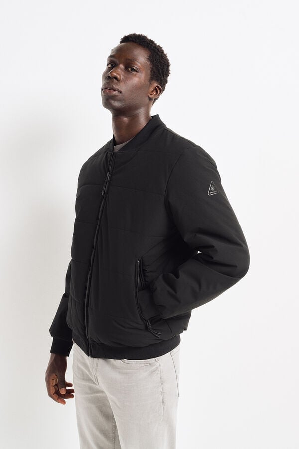 Springfield Jaqueta bomber acolchoada com capuz remov&iacute;vel preto