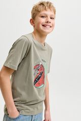Jack & Jones Junior T-shirt de manga curta estampada cinzento