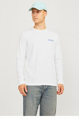 Jack & Jones Camiseta est&aacute;ndar fit manga larga blanco