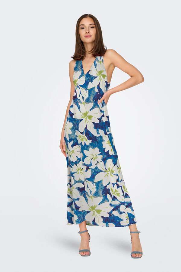 Only Vestido largo fluido azul