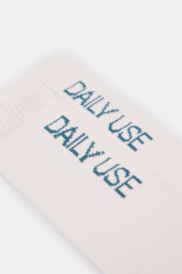 Springfield Meias de canelado compridas com palavras estampado