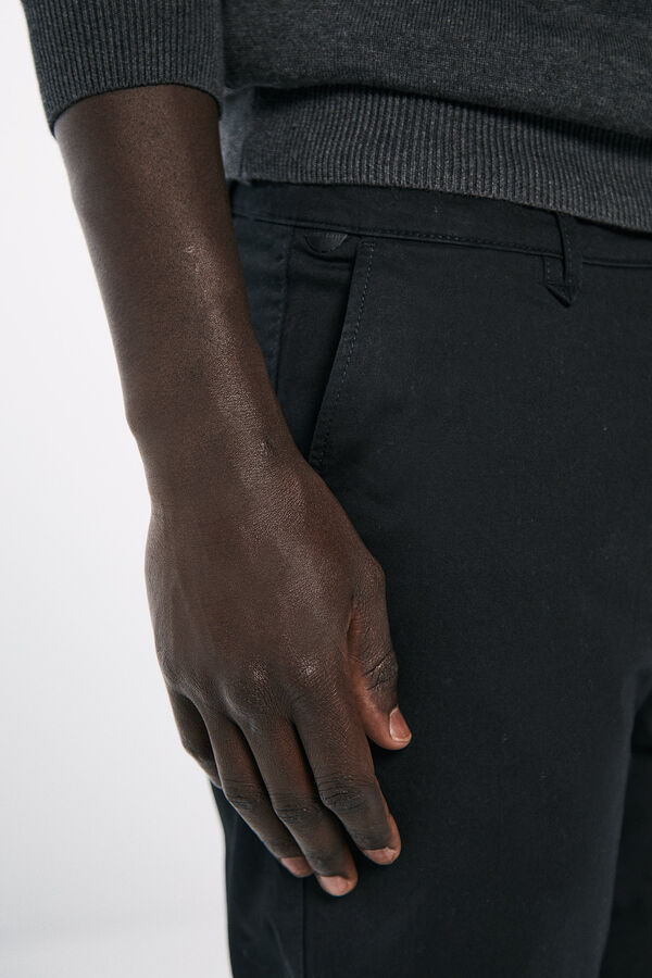 Springfield Cal&ccedil;as cal&ccedil;as chino justas preto