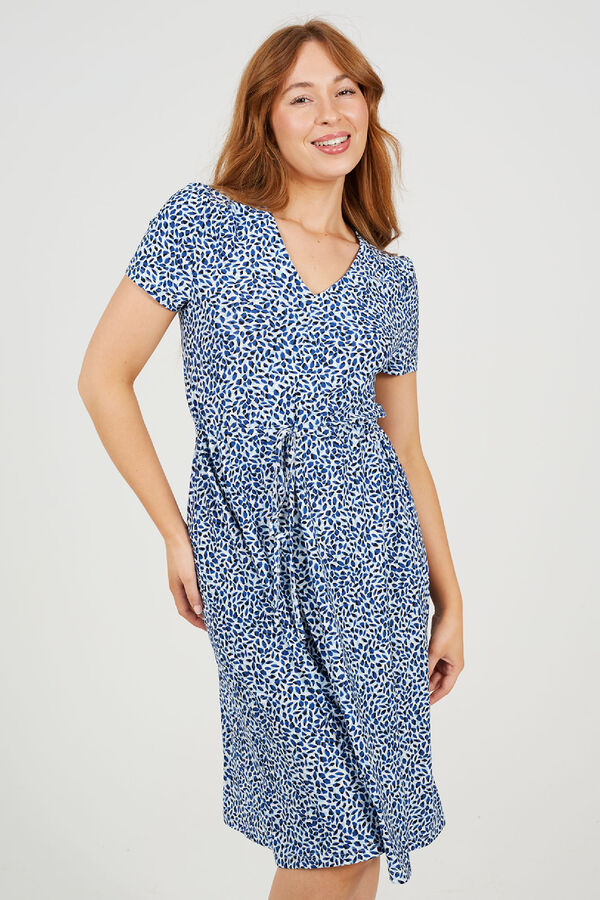 Brave Soul Vestido estampado de manga curta azul