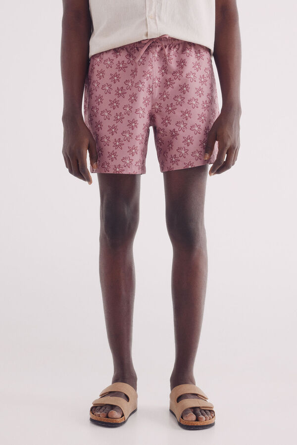 Springfield Fato de banho estampado de flores vermelho